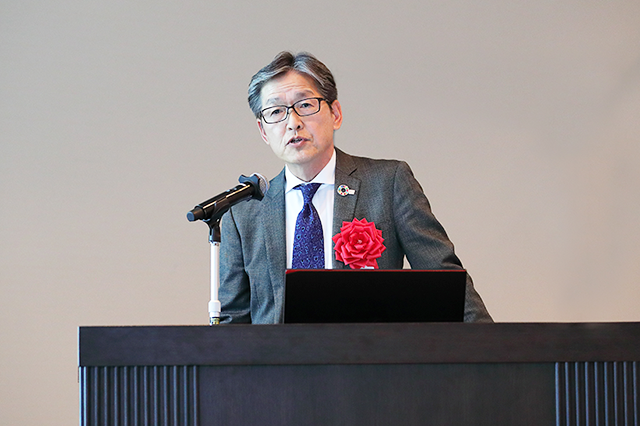 画像：リコージャパンの取組を紹介する 常務執行役員 人財本部 本部長 山田裕治